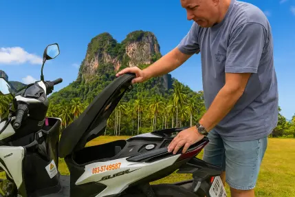 Closing the underseat luggage rack